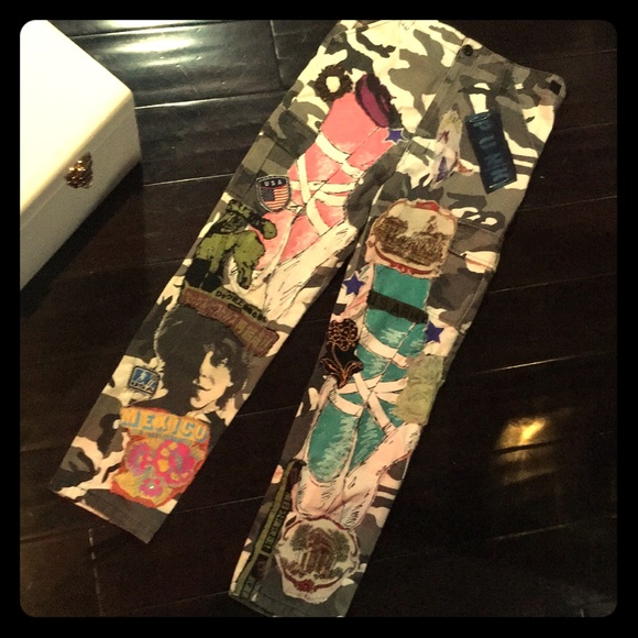 One of a kind Lexa Vonn camo patchwork cargo pants - Picture 7 of 12